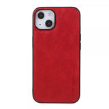 X-Level iPhone 14 -suojakuori, nahkakuvio, punainen