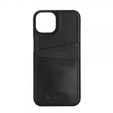 Krusell iPhone 14 -suojakuori, nahkainen, CardCover, musta