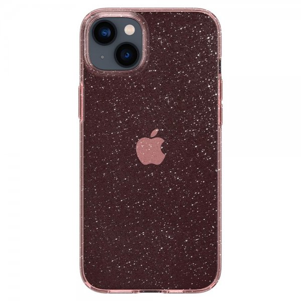 Spigen iPhone 14 -suojakuori Liquid Crystal Glitter Rose Quartz