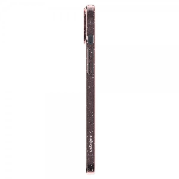 Spigen iPhone 14 -suojakuori Liquid Crystal Glitter Rose Quartz