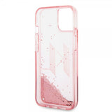 Karl Lagerfeld iPhone 14 -kuori Liquid Glitter Big Logo, ruusu