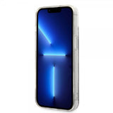 Karl Lagerfeld iPhone 14 -suojakuori, nestemäistä glitteriä, monogrammi, musta