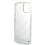 Karl Lagerfeld iPhone 14 -suojakuori, nestemäistä glitteriä, monogrammi, musta