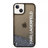 Karl Lagerfeld iPhone 14 Suojakuori Liquid Glitter Translucent Musta