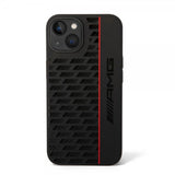 AMG iPhone 14 Liquid Silicone Carbon Pattern -suojakuori, musta