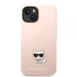 Karl Lagerfeld iPhone 14 Suojakuori Liquid Silicone Choupette Vaaleanpunainen