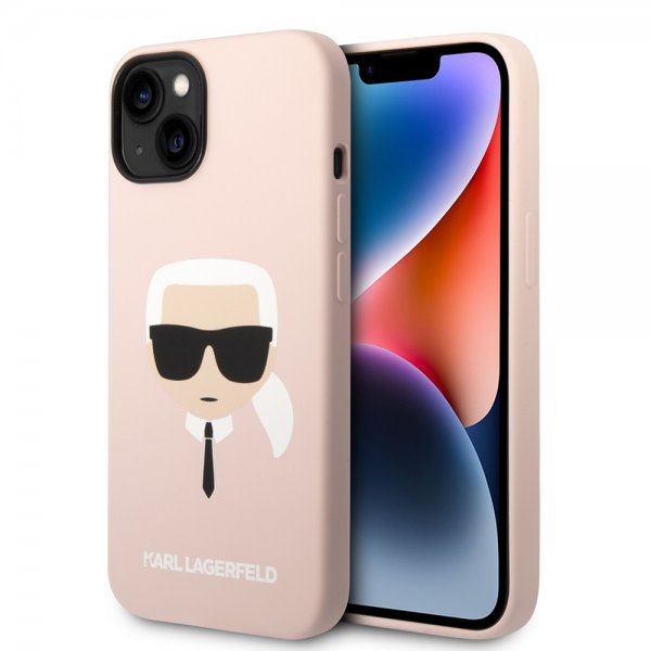 Karl Lagerfeld iPhone 14 -kuoret Liquid Silicone Karl Pink