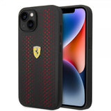 Ferrari iPhone 14 -suojakuori, rei'itetty, punainen, logolla