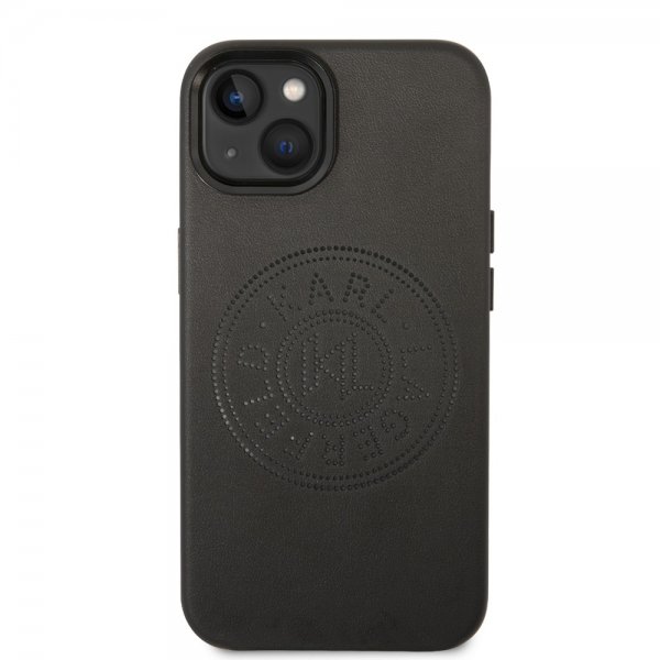 Karl Lagerfeld iPhone 14 -suojakuori, Logo Perforoitu Musta