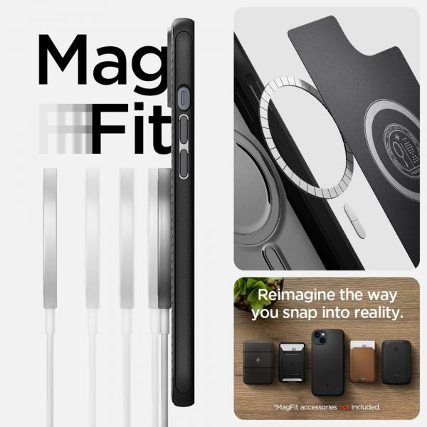 Spigen iPhone 14 -suojakuori Mag Armor MagFit Matte Black