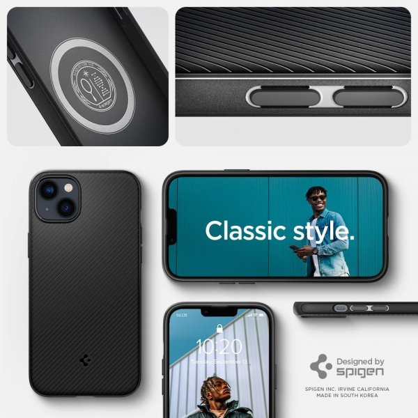 Spigen iPhone 14 -suojakuori Mag Armor MagFit Matte Black
