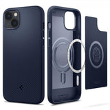 Spigen iPhone 14 -suojakuori Mag Armor MagFit Navy Blue