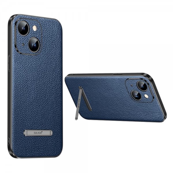 Sulada iPhone 14 -kuori jalustalla, sininen