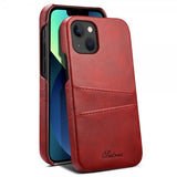iPhone 14 -suojakotelo kahdella korttipaikalla, punainen