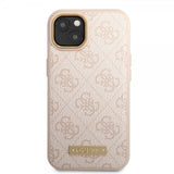Guess iPhone 14 -suojakuori, metallilevy, logo, MagSafe, pinkki