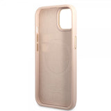 Guess iPhone 14 -suojakuori, metallilevy, logo, MagSafe, pinkki