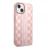 Karl Lagerfeld iPhone 14 -suojakuori Monogram Vertical Stripe Rosa