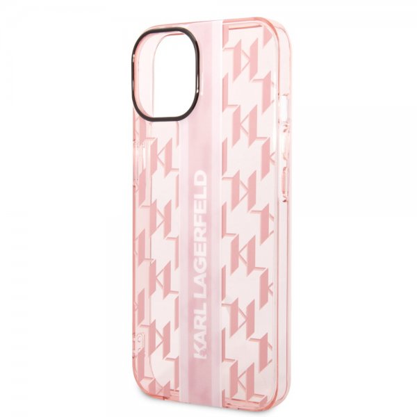 Karl Lagerfeld iPhone 14 -suojakuori Monogram Vertical Stripe Rosa