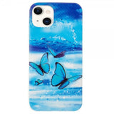 iPhone 14 Kuori Sinisiä Perhosia Aiheella