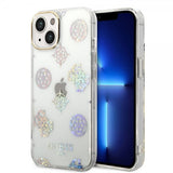 Guess iPhone 14 -suojakuori Peony Glitter Valkoinen