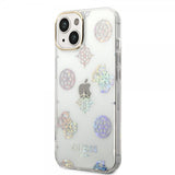 Guess iPhone 14 -suojakuori Peony Glitter Valkoinen
