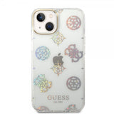 Guess iPhone 14 -suojakuori Peony Glitter Valkoinen