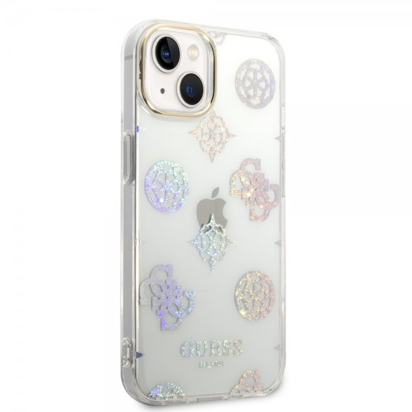 Guess iPhone 14 -suojakuori Peony Glitter Valkoinen