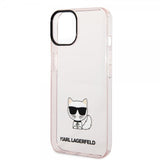 Karl Lagerfeld iPhone 14 -kuori Printed Choupette Transparent Pink