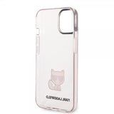 Karl Lagerfeld iPhone 14 -kuori Printed Choupette Transparent Pink