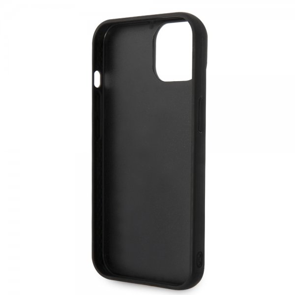 Karl Lagerfeld iPhone 14 Suojakuori Tikattu Nylon Puffy Case Ikonik Pin Musta
