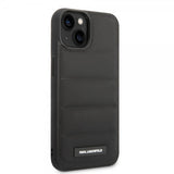 Karl Lagerfeld iPhone 14 -kuori Quilted Nylon Puffy Case Logo Plate Musta