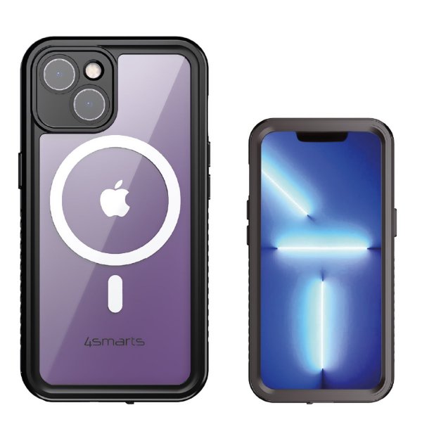 4smarts iPhone 14 -suojakuori, Rugged Case, vahva MagSafe, musta