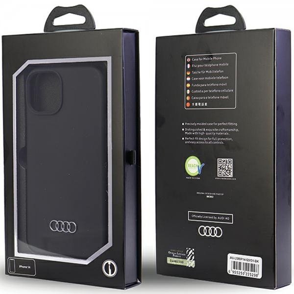 Audi iPhone 14 Silikonikuori Musta