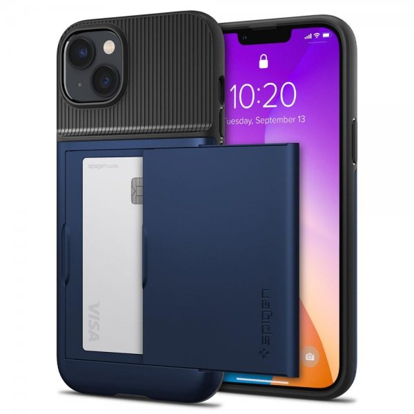 Spigen iPhone 14 -suojakotelo Slim Armor CS, Navy Blue