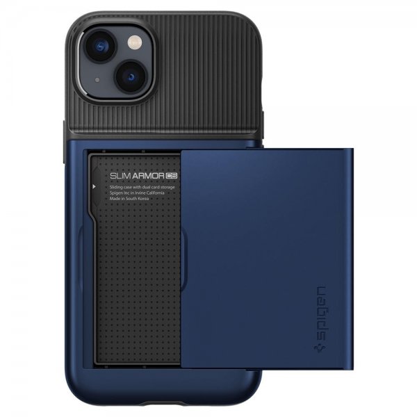 Spigen iPhone 14 -suojakotelo Slim Armor CS, Navy Blue