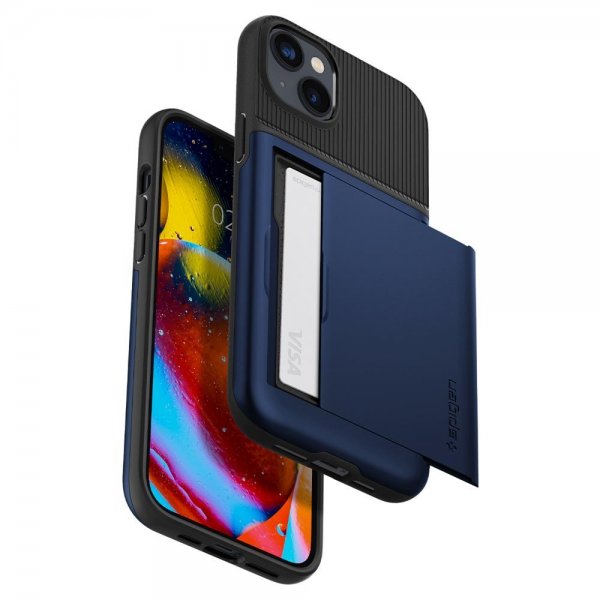 Spigen iPhone 14 -suojakotelo Slim Armor CS, Navy Blue