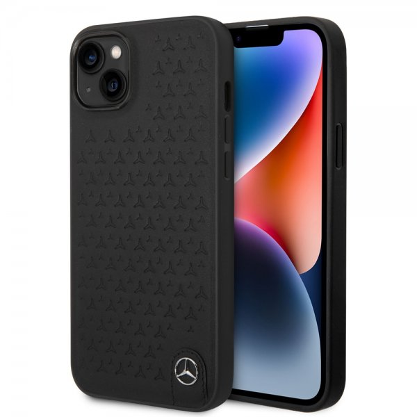 Mercedes Benz iPhone 14 Suojakuori Tähtikuvio Musta