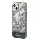Guess iPhone 14 -suojakuori Toile de Jouy Harmaa