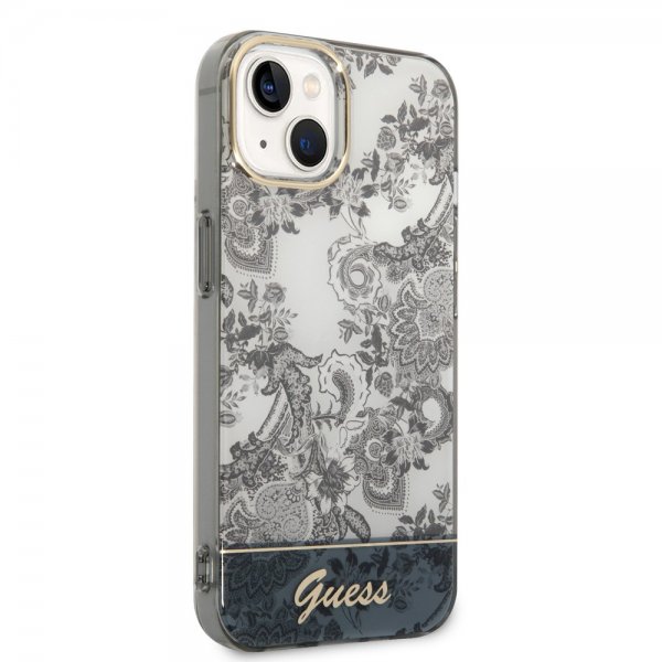 Guess iPhone 14 -suojakuori Toile de Jouy Harmaa