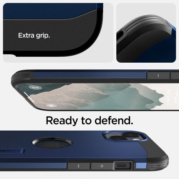 Spigen iPhone 14 -suojakuori Tough Armor MagFit Navy Blue