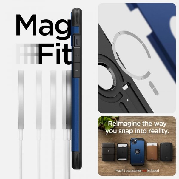 Spigen iPhone 14 -suojakuori Tough Armor MagFit Navy Blue