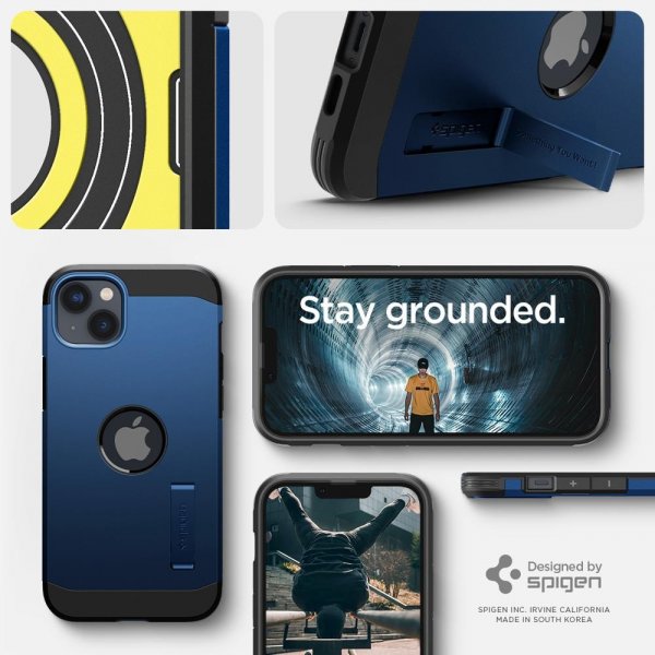Spigen iPhone 14 -suojakuori Tough Armor MagFit Navy Blue