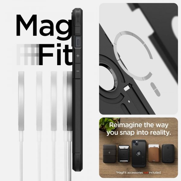 Spigen iPhone 14 -suojakuori Tough Armor MagFit, musta