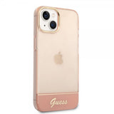 Guess iPhone 14 -läpinäkyvä kuori, vaaleanpunainen