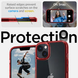 Spigen iPhone 14 Ultra Hybrid -suojakuori, punainen läpinäkyvä