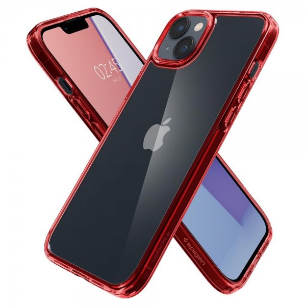 Spigen iPhone 14 Ultra Hybrid -suojakuori, punainen läpinäkyvä