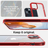 Spigen iPhone 14 Ultra Hybrid -suojakuori, punainen läpinäkyvä