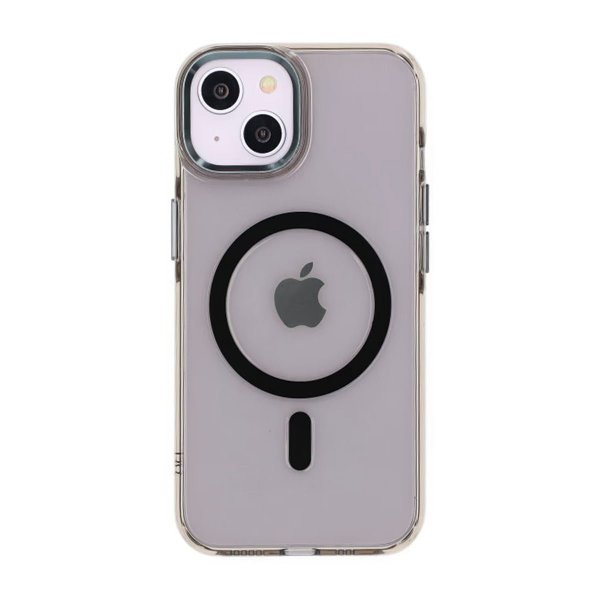 Rvelon iPhone 13/iPhone 14 Kuori MagSafe Musta Läpinäkyvä