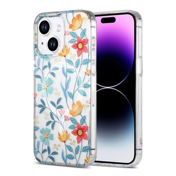 iPhone 14 Plus/iPhone 15 Plus Kuori Kukkakuvio MagSafe Oksat