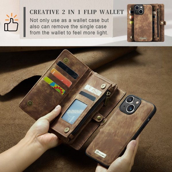 CaseMe iPhone 15 -kotelo 008 Series, irrotettava kuori, ruskea